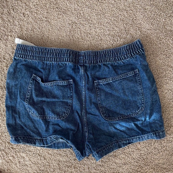 GAP Dark Blue Jean Shorts with White Drawstring - Picture 3 of 3